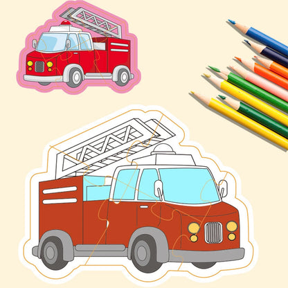 Double-Sided Creative Coloring Jigsaw Puzzle for Children - Engaging Front and Back Design, Ideal Gift for Kids