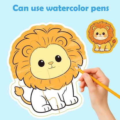 Double-Sided Creative Coloring Jigsaw Puzzle for Children - Engaging Front and Back Design, Ideal Gift for Kids
