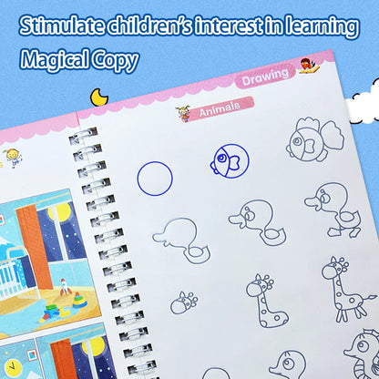 English Magic Books Learning Lettering in Tracing Workbook for Kids Reusable Notebooks for Children Spanish Montessori Writing