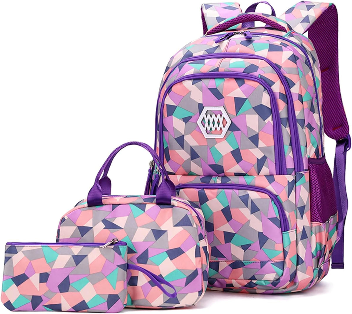 Ensemble Sac À Dos D'École Pour Filles Et Adolescentes, 5E À 9E Classe