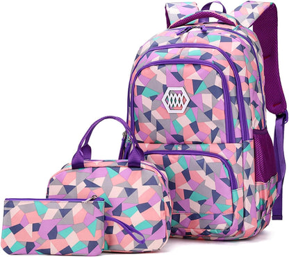 Ensemble Sac À Dos D'École Pour Filles Et Adolescentes, 5E À 9E Classe
