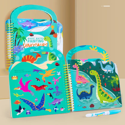 Children Early Education Toys Magical Book with Pen Water Drawing Montessori Toys Gift Reusable Coloring Book Magic Drawing Book