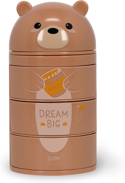 - Organiser Da Scrivania, Desk Organiser Con 3 Cassetti Ad Apertura Laterale, Scomparto Superiore Con Chiusura a Scorrimento, Tema Teddy Bear
