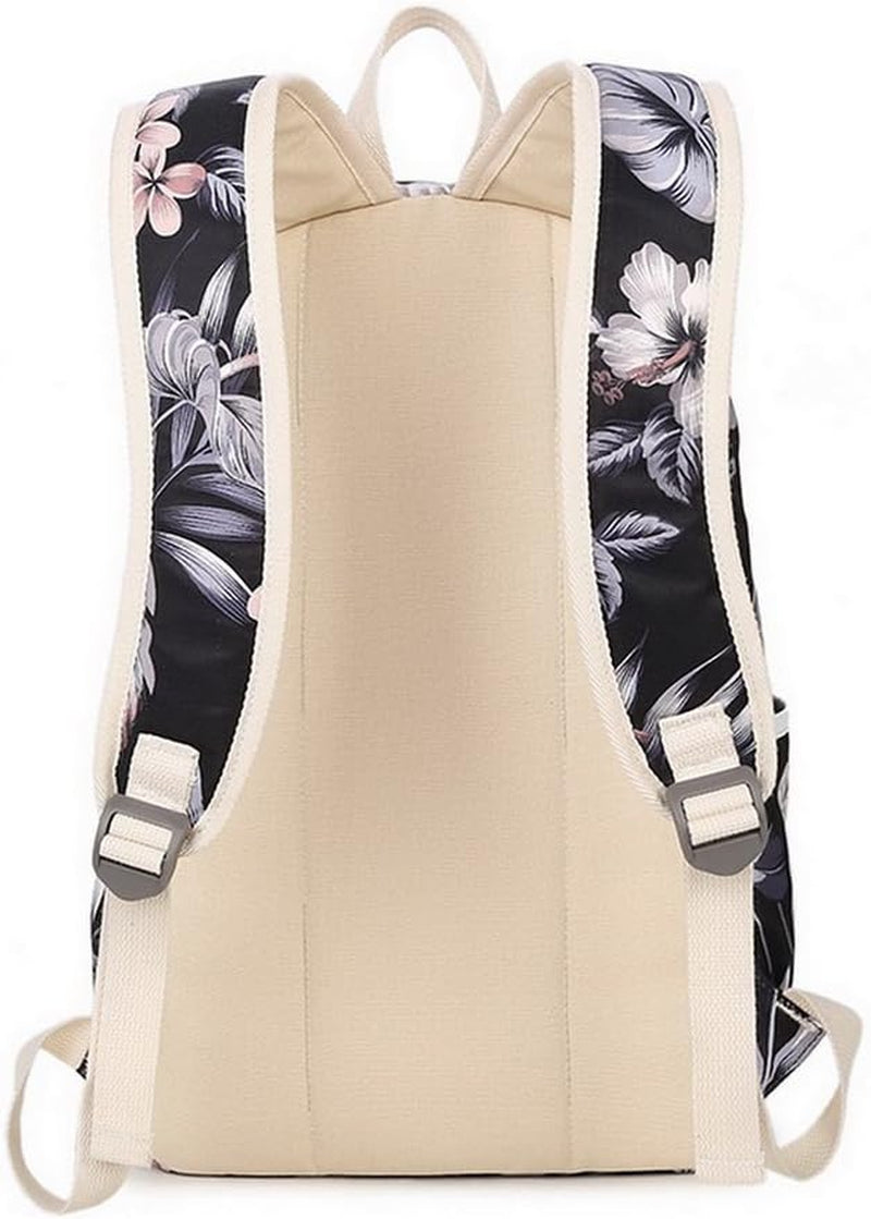 Sac À Dos Décole Fashion Pour Filles, Sac À Dos Casual Pour Ordinateur Portable - Ensemble De 3 Pièces Pour Femmes Floral