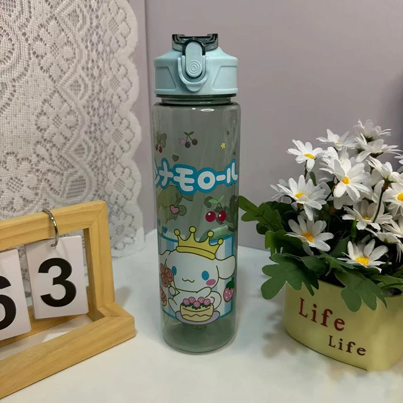 800ML Hello Kitt Straw Cup Large Capacity Straw Cup Adorable Cartoon Water Bottle Sports Outdoor Water Bottle Christmas Gift