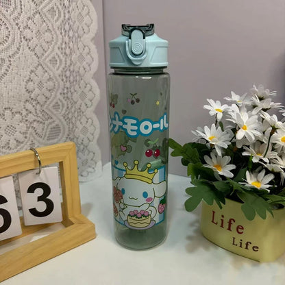 800ML Hello Kitt Straw Cup Large Capacity Straw Cup Adorable Cartoon Water Bottle Sports Outdoor Water Bottle Christmas Gift