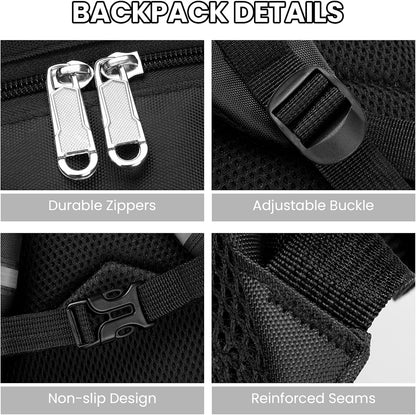 Zaino Scuola Elementare Bambino Zainetto Ragazzo Scuola Media,Zaino per Bambini Bambina Grande Capacità Impermeabile Zainetti Elementari Dal Design Ergonomico,28L,Nero