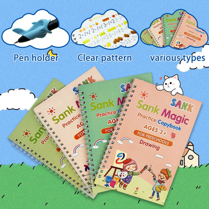 English Magic Books Learning Lettering in Tracing Workbook for Kids Reusable Notebooks for Children Spanish Montessori Writing