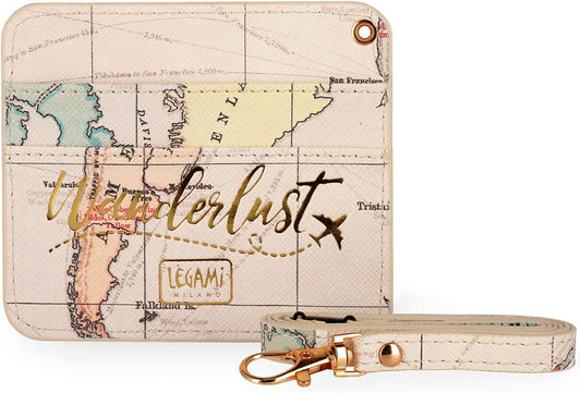 - Porta Badge, Da Collo, 1 Finestra Trasparente, Tasche per Tessere, Cordino Con Moschettone, Chiusura Con Clip Di Sicurezza, Perfetto per Infermieri, 10,4X9 Cm, Tema Travel