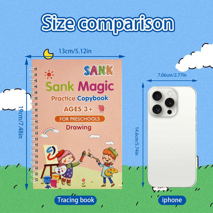 English Magic Books Learning Lettering in Tracing Workbook for Kids Reusable Notebooks for Children Spanish Montessori Writing
