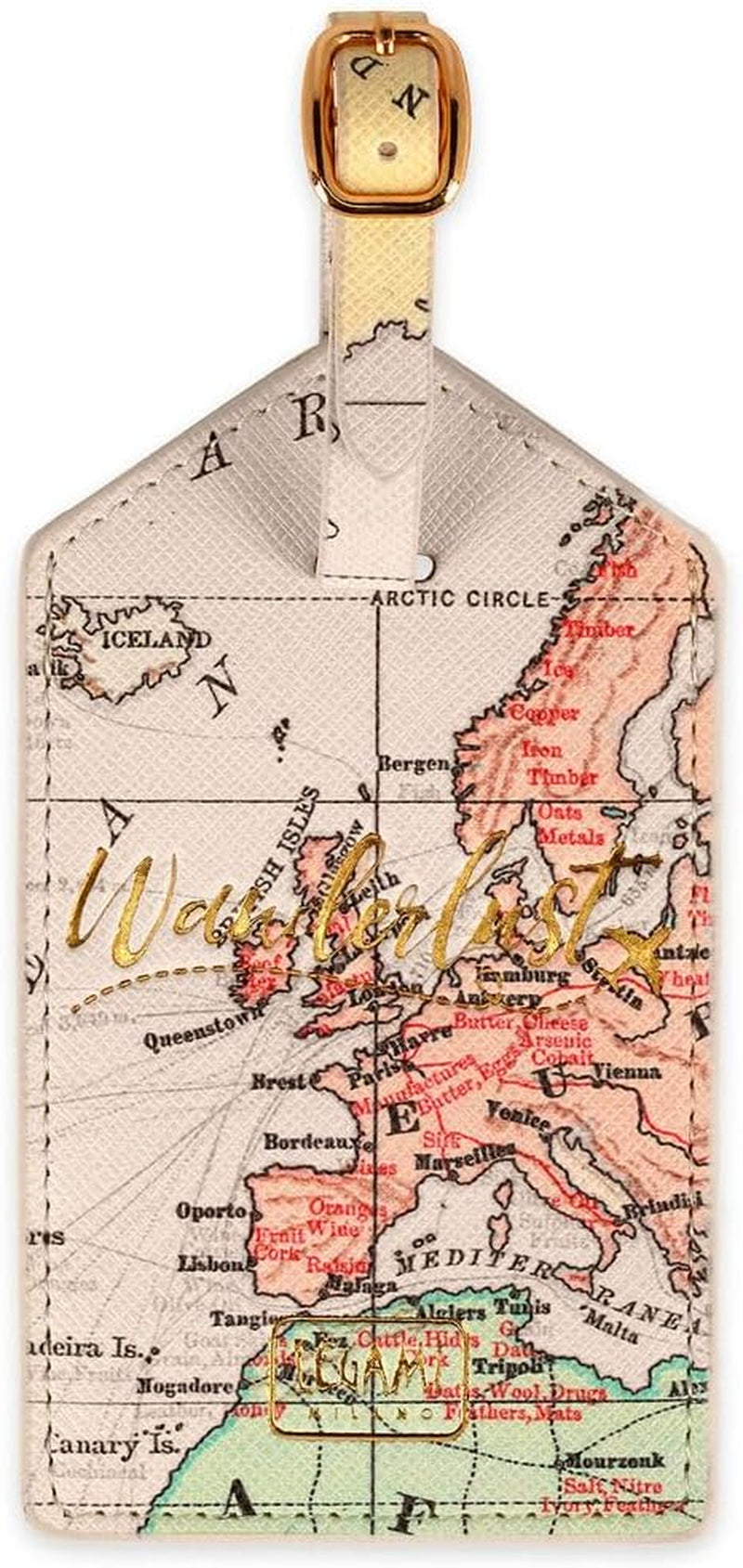 - Étiquette De Bagage, Identificateur De Valise, Espace Pour Données Personnelles, Sangle Réglable, Pour Voyage, 6,8 X 17 Cm, Thème Voyage