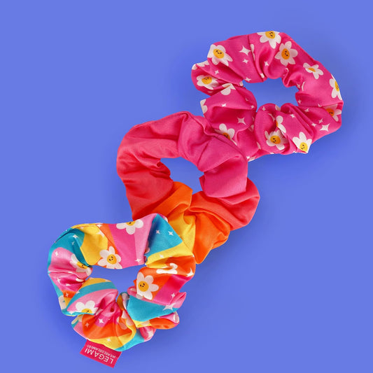- Set Di 3 Hair Scrunchies Hair We Are, Elastici per Capelli, Elastici Arricciati Con Tessuto Effetto Satinato, Beauty, Hairstyle, Tema Daisy