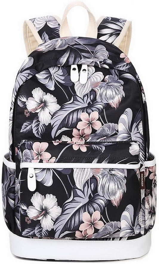 Sac À Dos Décole Fashion Pour Filles, Sac À Dos Casual Pour Ordinateur Portable - Ensemble De 3 Pièces Pour Femmes Floral
