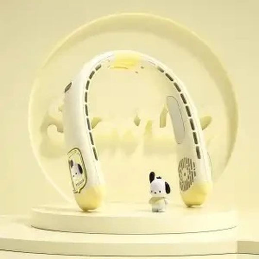 Cute Cartoon Neck Fan Kuromi Long Lasting Hello Kitty Quiet Pochacco Rechargeable Portable Lightweight Holiday Toys