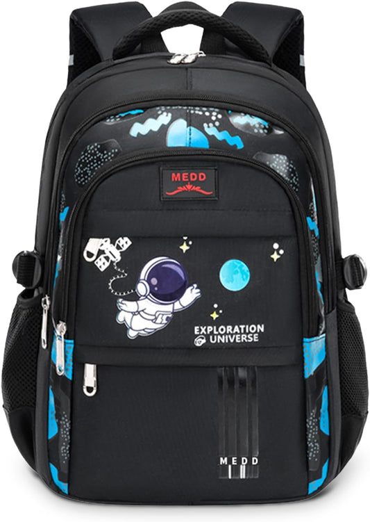 Zaino Scuola Elementare Bambino Zainetto Ragazzo Scuola Media,Zaino per Bambini Bambina Grande Capacità Impermeabile Zainetti Elementari Dal Design Ergonomico,28L,Nero