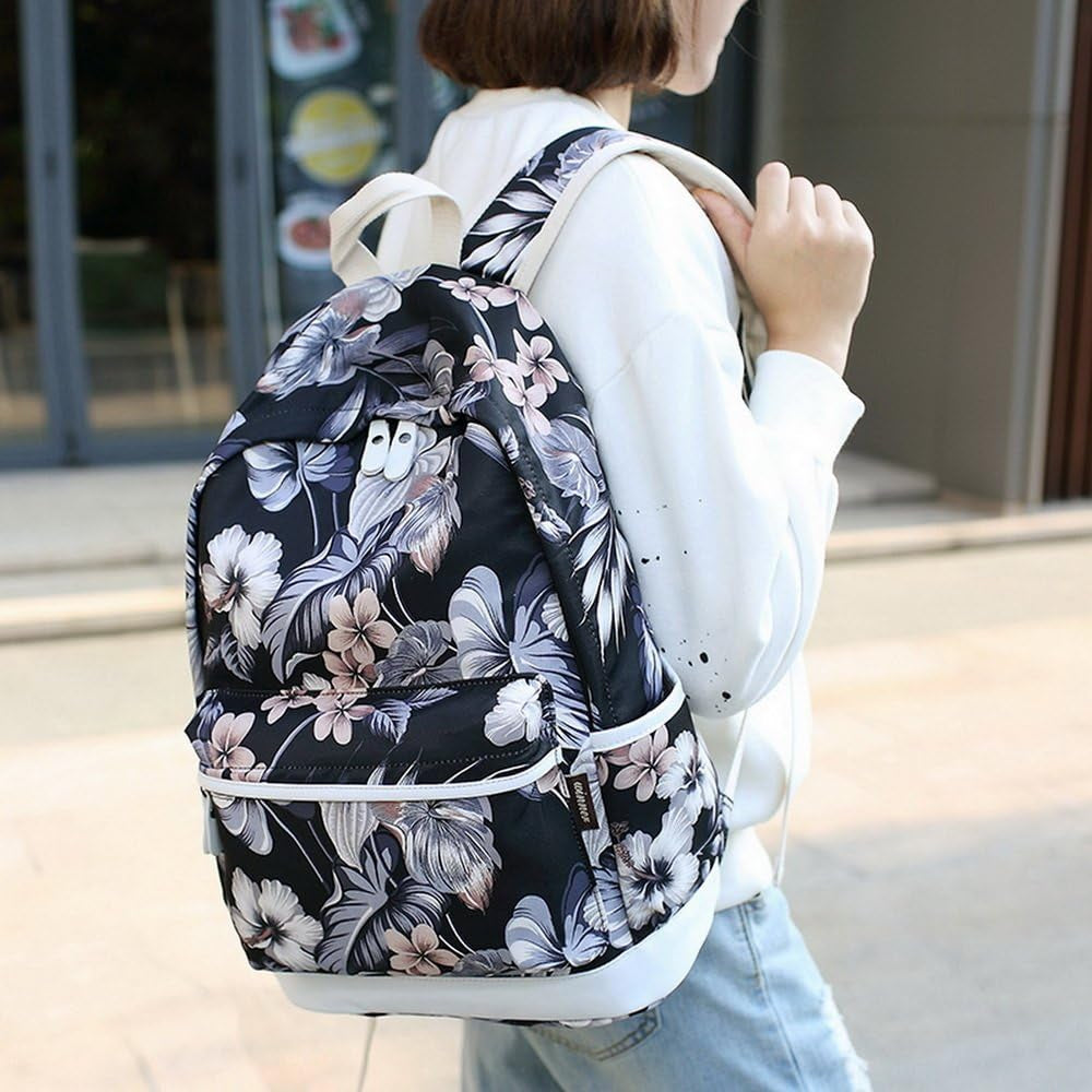 Sac À Dos Décole Fashion Pour Filles, Sac À Dos Casual Pour Ordinateur Portable - Ensemble De 3 Pièces Pour Femmes Floral