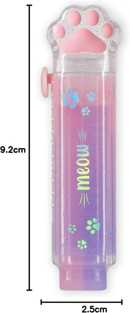 - Caoutchouc Rétractable - Meow, Papeterie Pour Effacer Crayons Et Crayons, Gomme En Forme De Patte De Chat, Idéal Pour L'École De Bureau, Idée Cadeau Mignonne, 2,5 X 9,2 X 1,5 Cm, Thème Kitty
